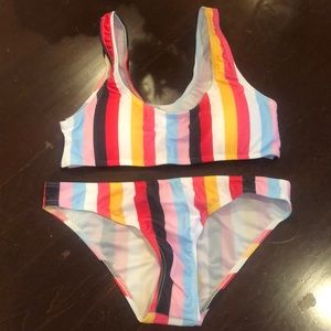 Colorful striped bikini